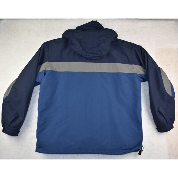 LL Bean 3 In 1 Men's Jacket Size L Blue Lined Full Zip Fleece Heavyweight -Flaws - Picture 13 of 16